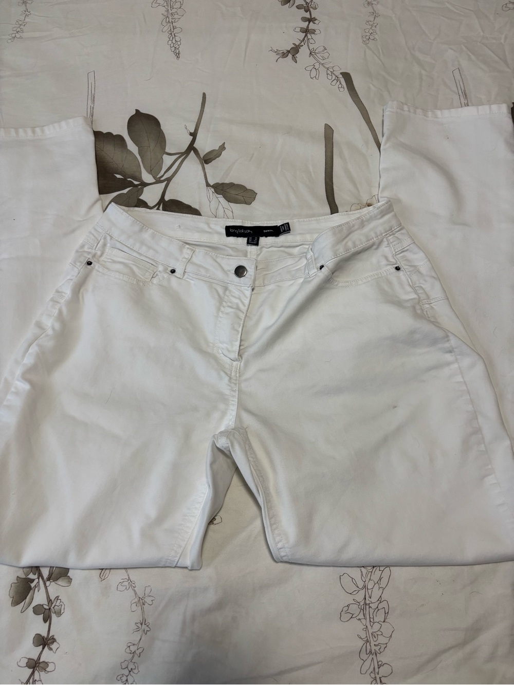 Long Tall Sally White Straight Leg Jeans